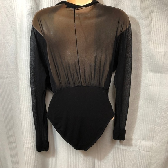 Boohoo Night Sheer Black Bodysuit size 6 - Picture 2 of 3